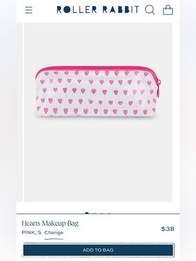 Roller Rabbit Small Hearts Makeup Bag